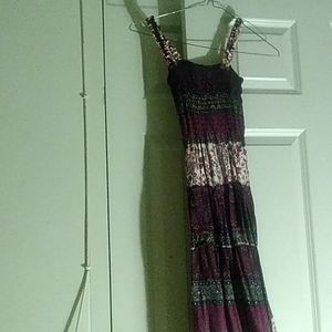 Spandex top dress and multi-colored dress, a grey button-down sweater